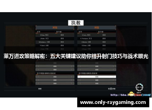 莱万进攻策略解密：五大关键建议助你提升射门技巧与战术眼光